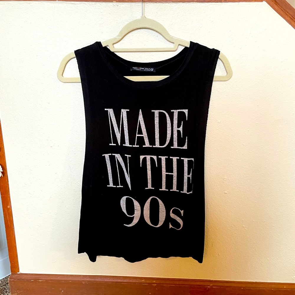 Small Black Graphic Tank Top
